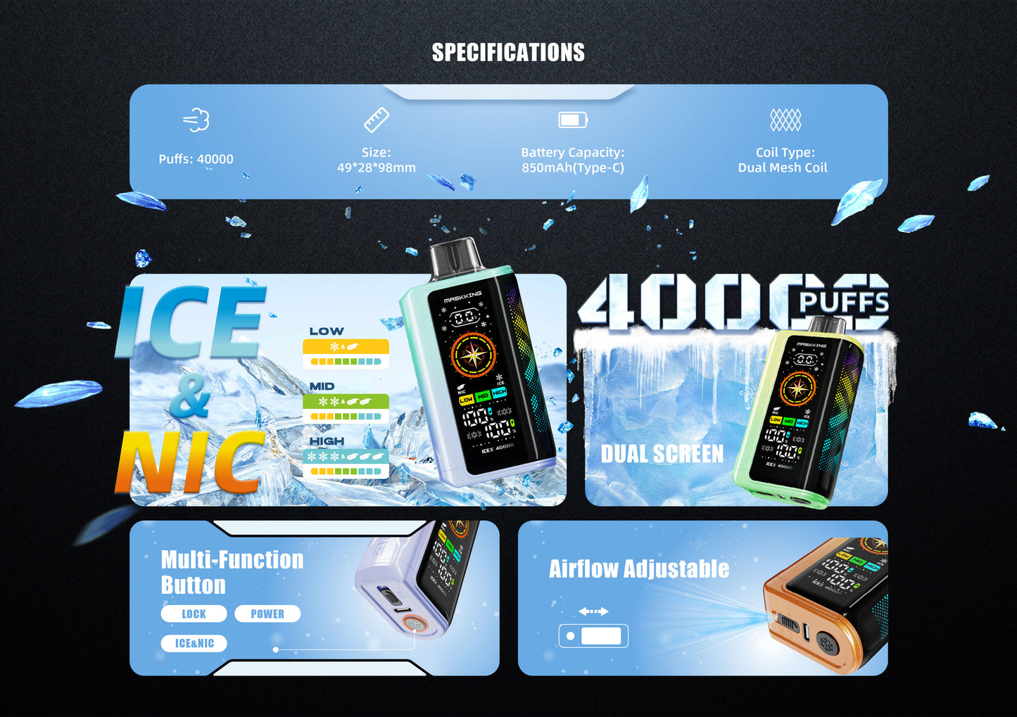 Maskking ICE X 40K Puffs