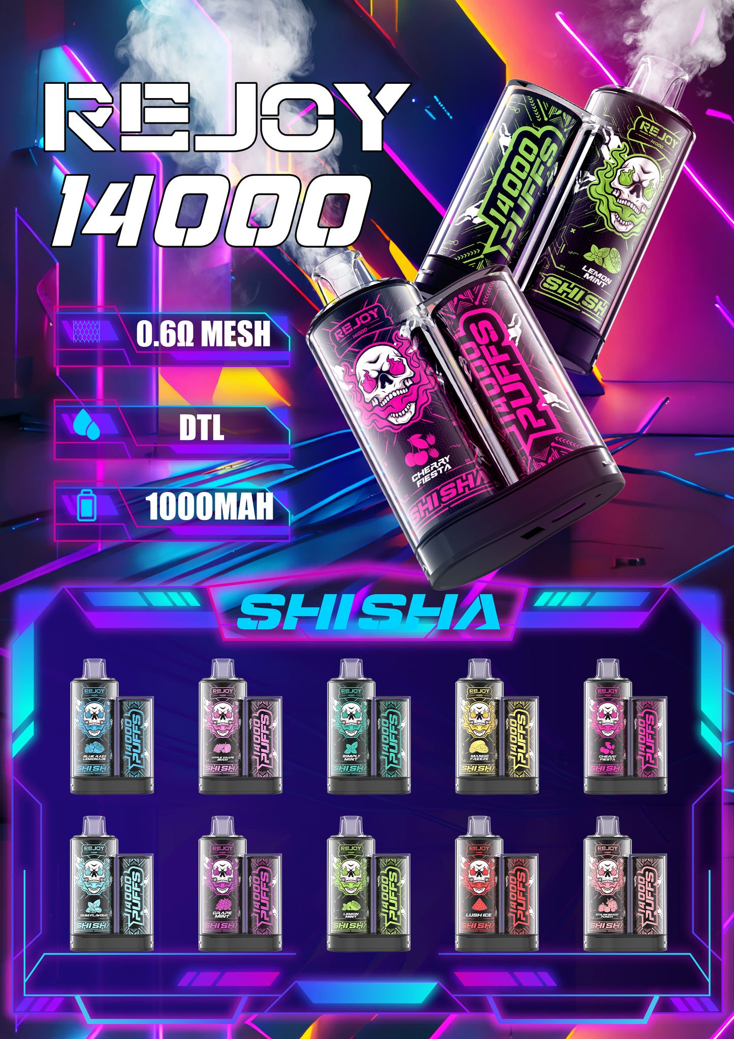 REJOY Shisha 14000 Puffs